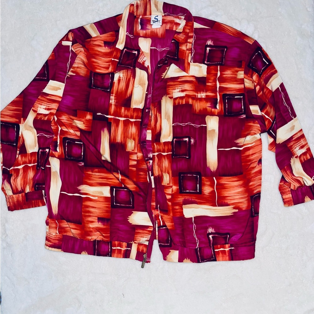 Vibrant hues of Pink, Purple, yellow and orange Sport Saavy Jacket